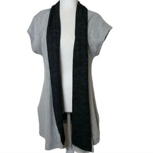 Soft Surroundings Cozy Cabin Reversible Womans Black & Grey‎ Cozy Vest Size Med